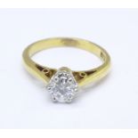 An 18ct gold, diamond solitaire ring, 2.9g, K, approximately 0.