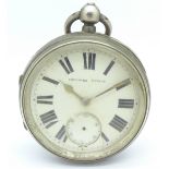 A silver cased pocket watch, the case hallmarked Chester 1903,