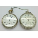 A continental white metal pocket watch and a J.G.