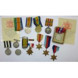 A collection of medals including four WWI and a Voluntary Medical Service Medal to Florence M.