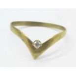 A 9ct gold and white stone ring, 0.