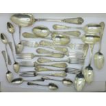 A collection of French silver flatware, 1.