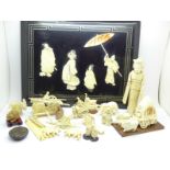 19th Century and early 20th Century oriental ivory and soapstone, etc.