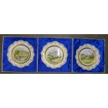 Three Coalport Country Houses of Derbyshire plates, Chatsworth House,