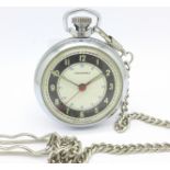 An Ingersoll pocket watch with chain