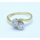 An 18ct gold, diamond crossover ring, 2.