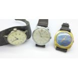 Three gentleman's wristwatches