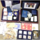 Commemorative coins, bank notes,