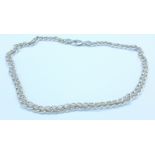 A hallmarked silver necklace,