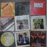 Forty-nine LP records including The Rolling Stones, The Beatles,