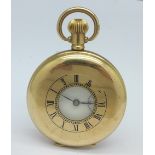 A gold plated half-hunter pocket watch