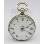 A lady's silver fob watch