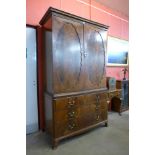 A Victorian mahogany linen press (converted to a wardrobe)