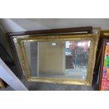 Two gilt framed rectangular mirrors and one other