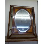 An Edward VII inlaid rosewood cushion framed mirror