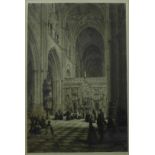 Axel Hermann Haig, Palencia Cathedral, The Trascoro, signed etching, 63 x 43cms,