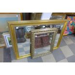 Two gilt framed rectangular mirrors