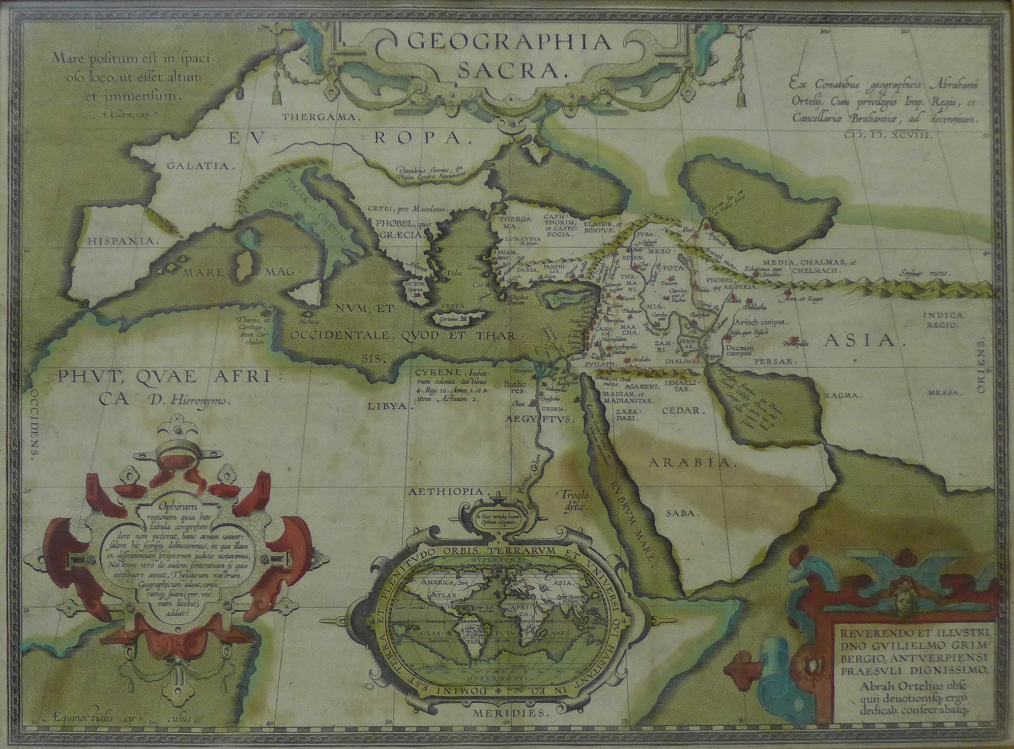 After Abraham Ortelius (1527 - 1598), hand coloured engraved map,