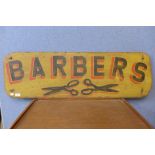 A painted Barber's sign