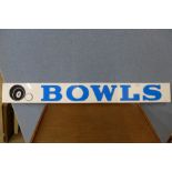 A 1970's Bowls sign
