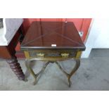 An Edward VII mahogany envelope card table