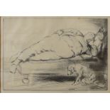 Edmund Blampied (Jersey 1886 - 1966), Leisure, signed etching, 22 x 30cms,