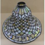 An early 20th Century light shade with mother of pearl and abalone pieces,