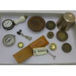 A collection of weights, seals,