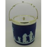 A Wedgwood Jasperware biscuit barrel