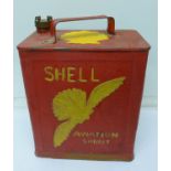 A Shell Aviation Spirit 1920's fuel can,