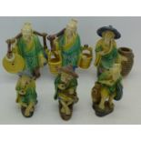 Six Chinese figures,