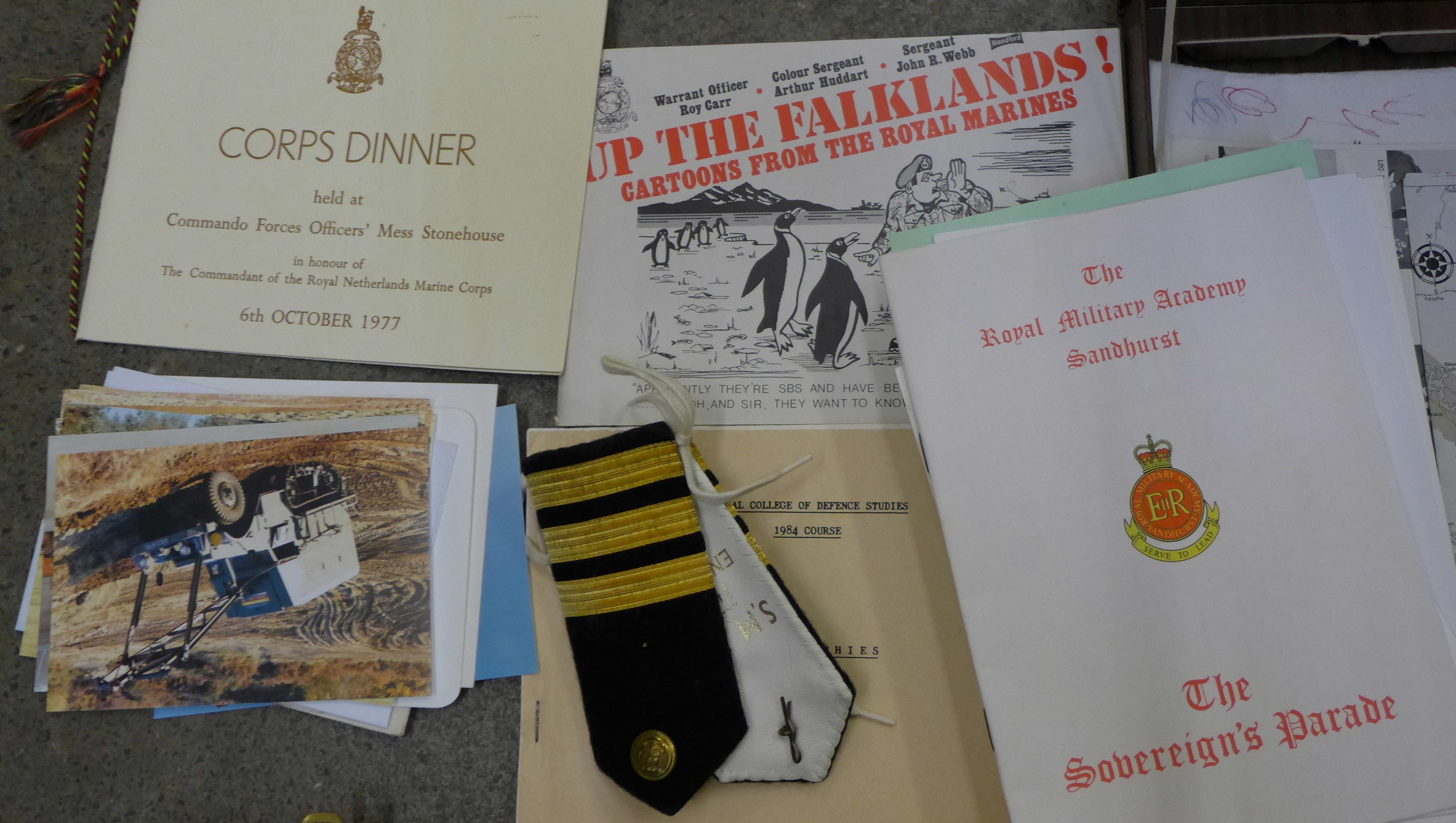 Military ephemera, postcards, silver plated letter opener presented by the Quartermaster General, - Image 4 of 6