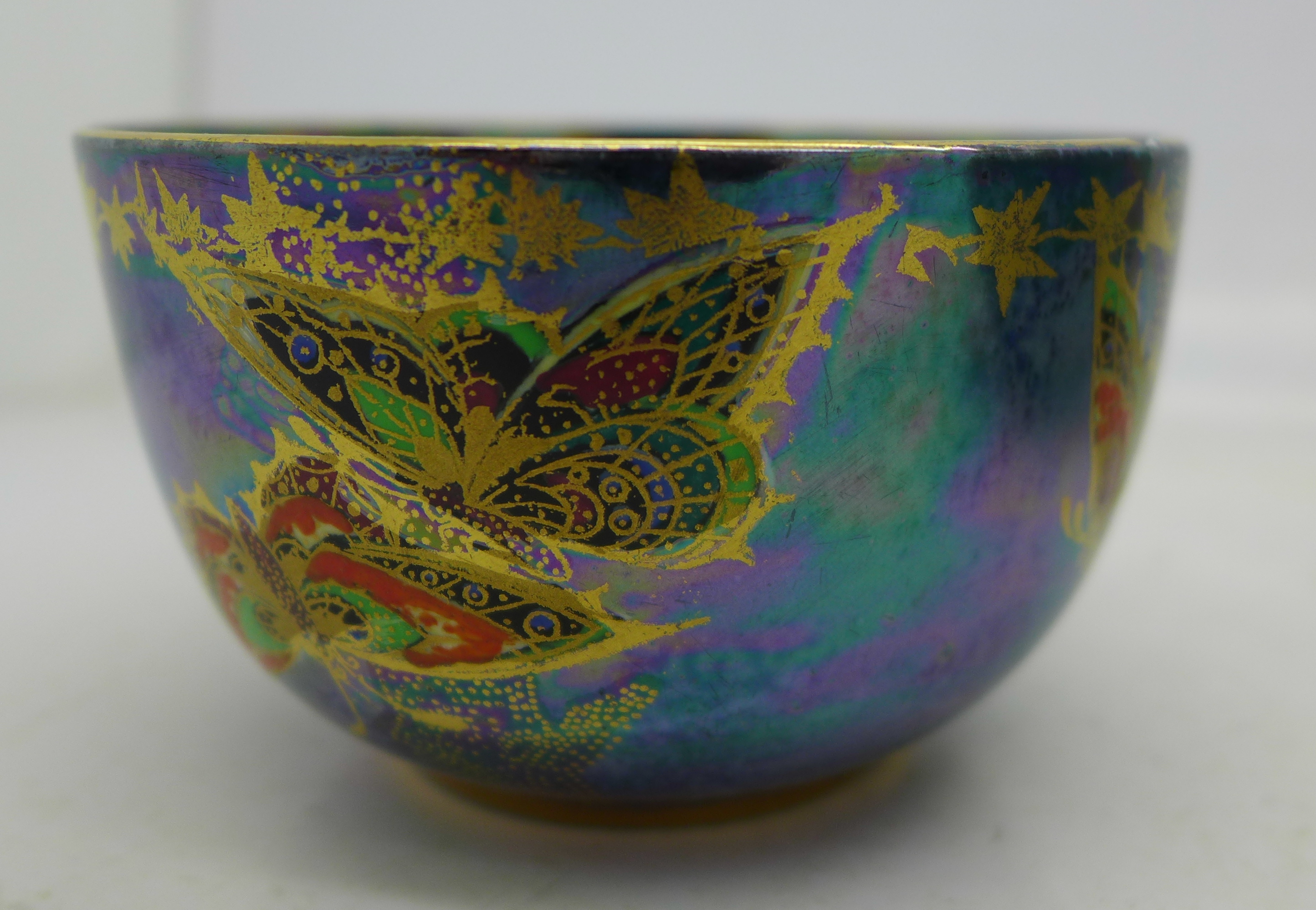 A Royal Lancastrian vase and a Fieldings lustre bowl decorated with butterflies, - Image 5 of 6