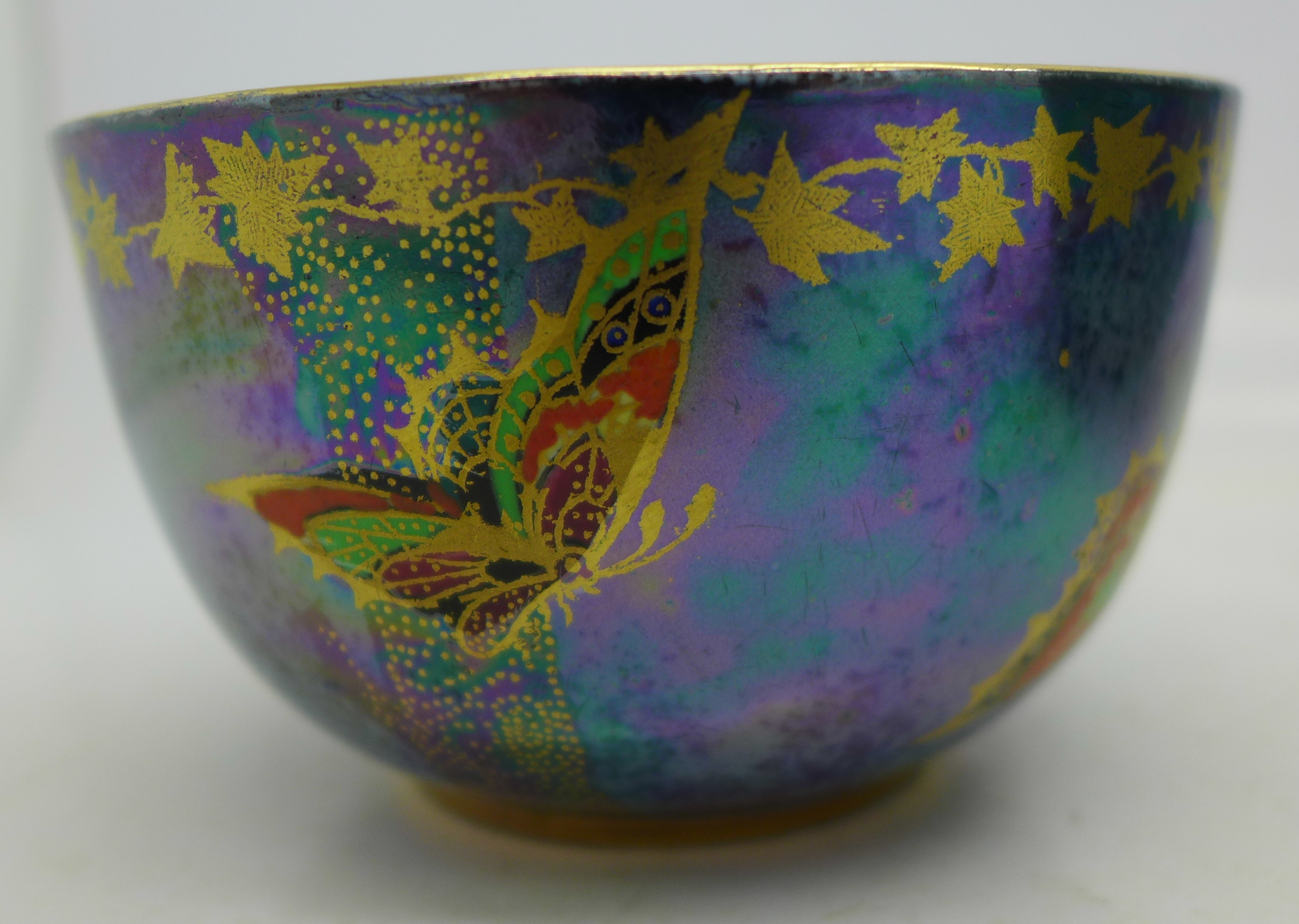 A Royal Lancastrian vase and a Fieldings lustre bowl decorated with butterflies, - Image 4 of 6