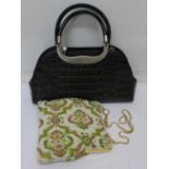 A beaded handbag and a Charlotte Reid handbag,