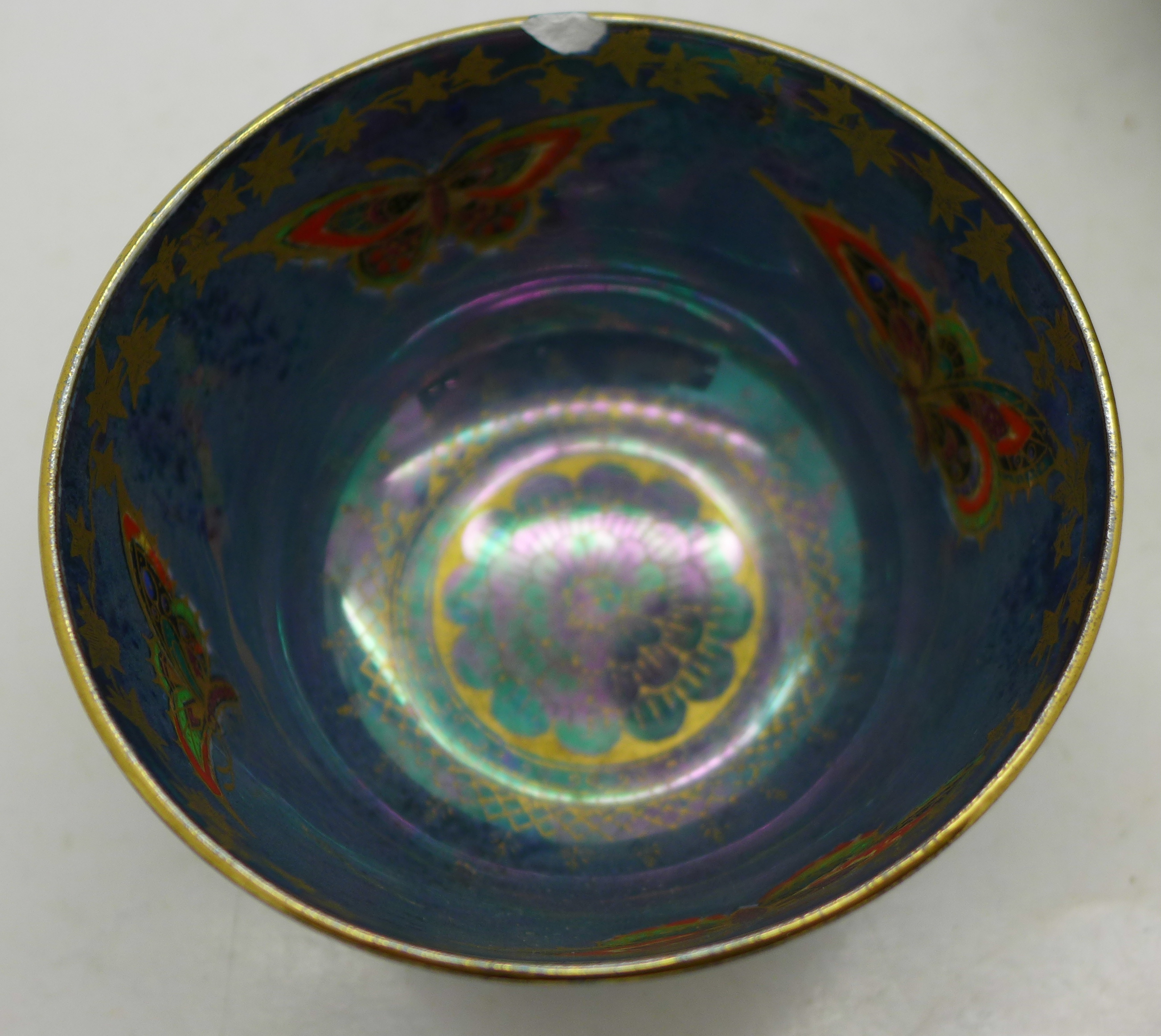 A Royal Lancastrian vase and a Fieldings lustre bowl decorated with butterflies, - Image 3 of 6