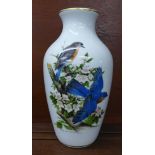 A Kaiser for Danbury Mint vase, Bluebirds,