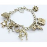 A silver charm bracelet