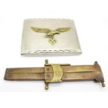 A German style folding paratrooper knife and a cigarette case