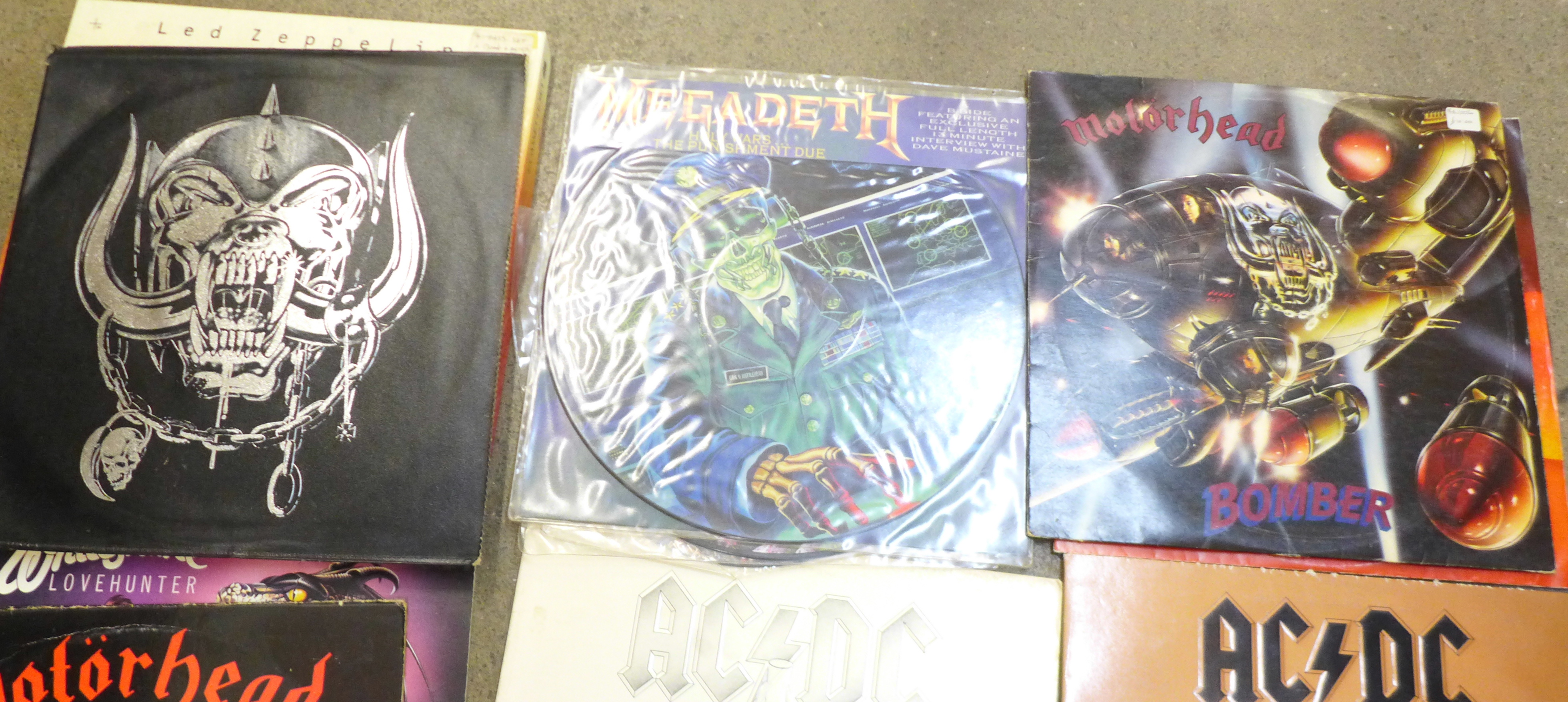 A collection of thirteen rock LP records including one Motorhead blue disc and picture discs, - Image 3 of 5