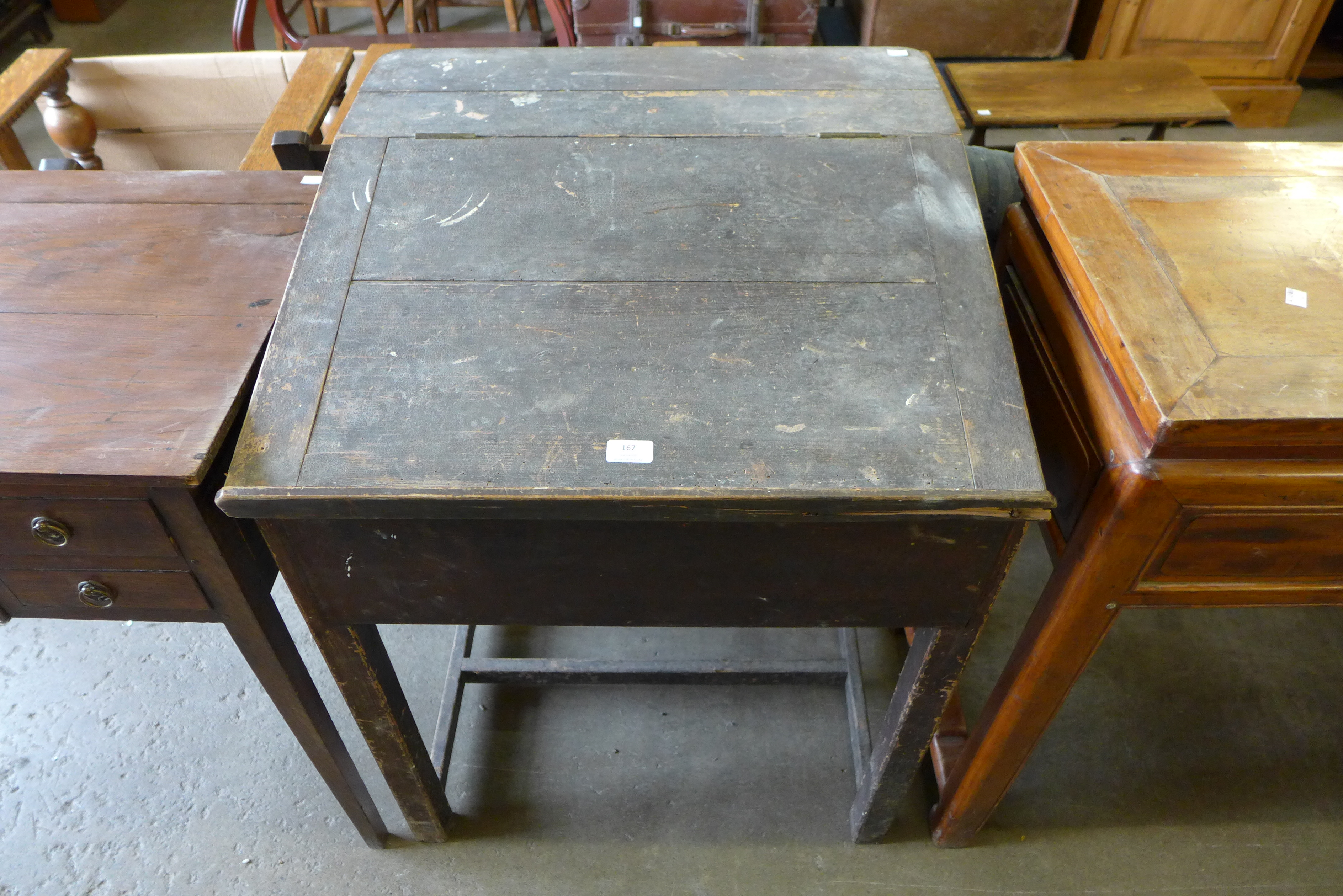 A Victorian pine clerk's desk