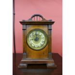 A German Jungenstil walnut mantel clock
