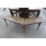 A 19th Century French pine and rush seated corner window seat