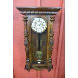 A 19th Century Gustav Becker walnut Vienna wall clock