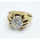 A 9ct gold and cubic zirconia solitaire ring, 4.