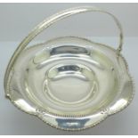 A silver basket with swing handle, Chester 1913,