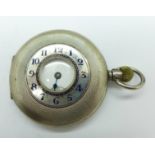 A silver cased half hunter pocket watch,