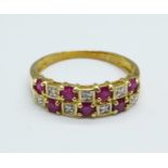 A 9ct gold, ruby and diamond ring, 2.