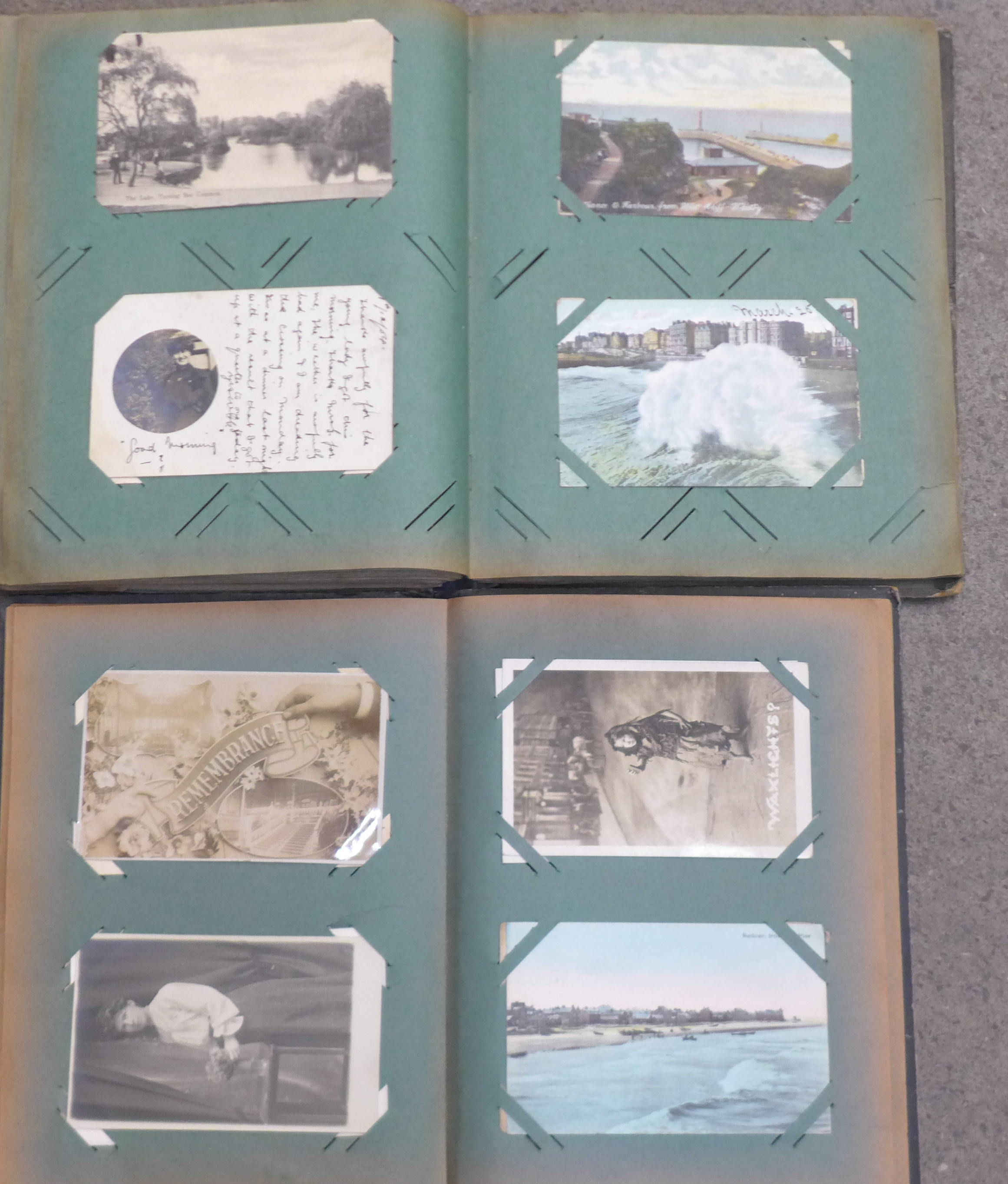 Two albums of approximately 200 Edwardian and later postcards - Image 2 of 3