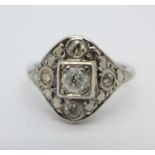 An Art Deco diamond cluster ring, 3.